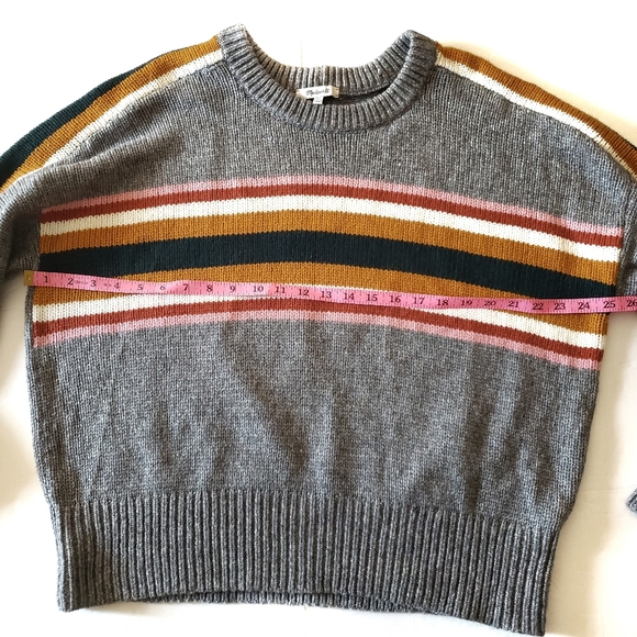 Madewell Striped Rainbow Gray Pullover Sweater XXL - Picture 14 of 15
